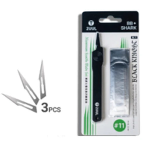 2UUL BL11 BBshark Black Knight Aluminum Handle Blade set(with 3 No.11 Blades