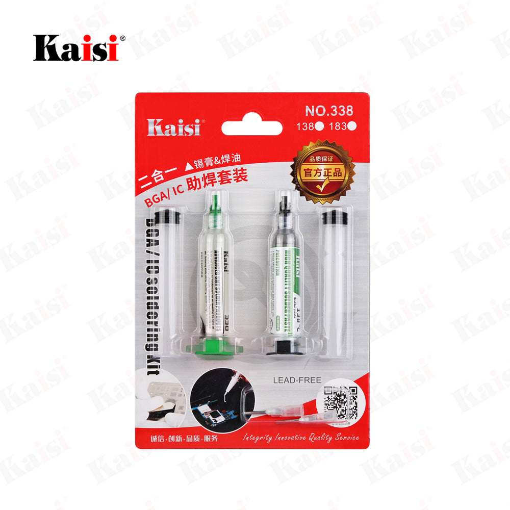 Kit de soudure Kaisi avec flux 338 et pâte à souder 138°C