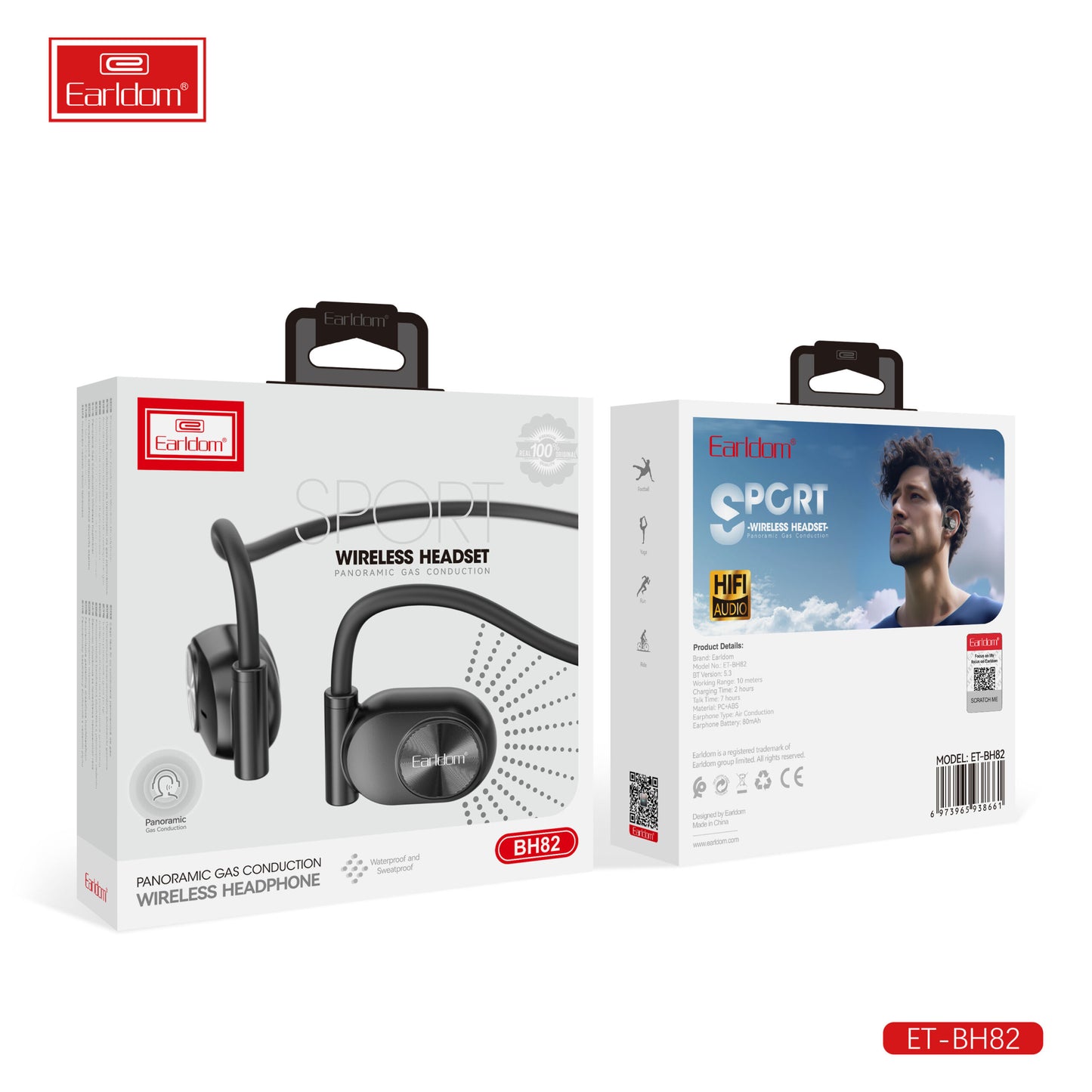 Casque sans fil Earldom Music BH75 Noir