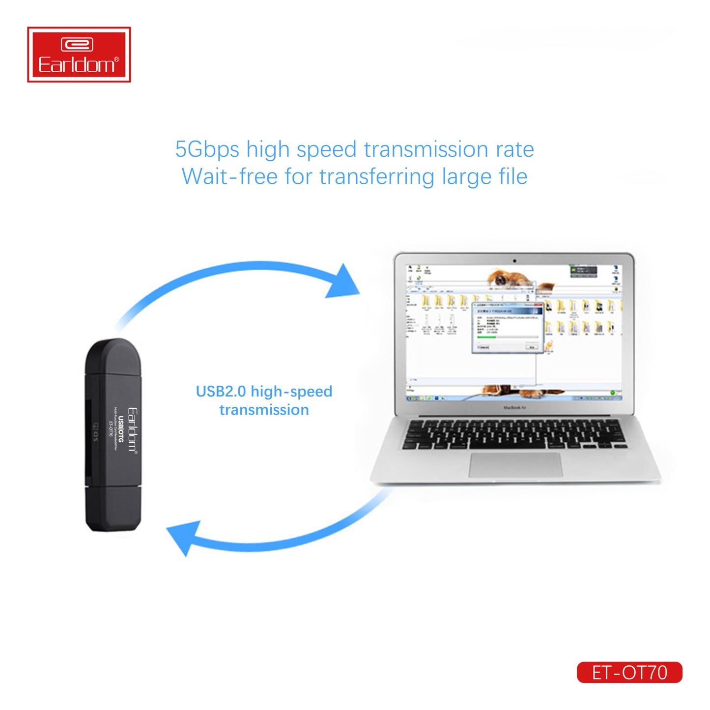 Earldom Adaptateur universel USB-C vers prise casque 3,5 mm et chargeur 2 en 1 OT45 Blanc
