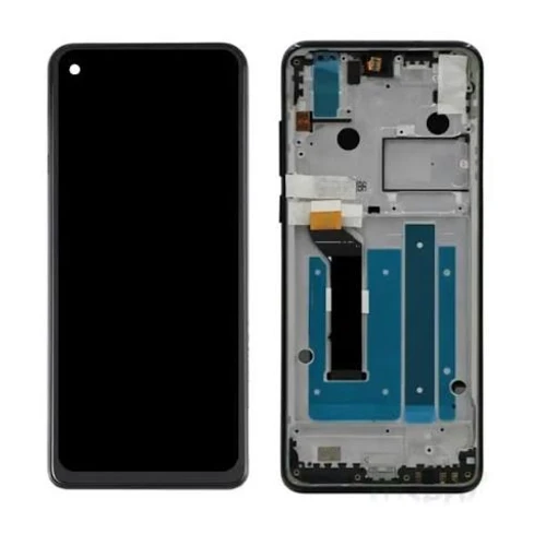 ORIGINAL (Avea châssis) ÉCRAN LCD Motorola One Action (2019) Noir/Bleu jean