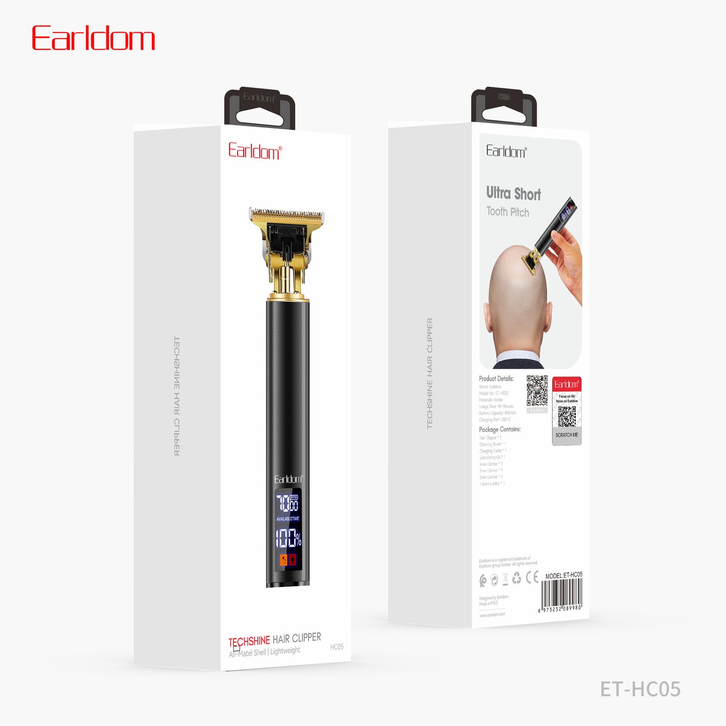 Earldom Techshine Hair Clipper Black ET-HC05