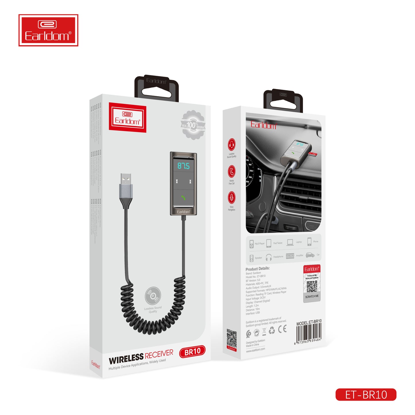Earldom 2-in-1 Wireless Audio Black ET-BR07