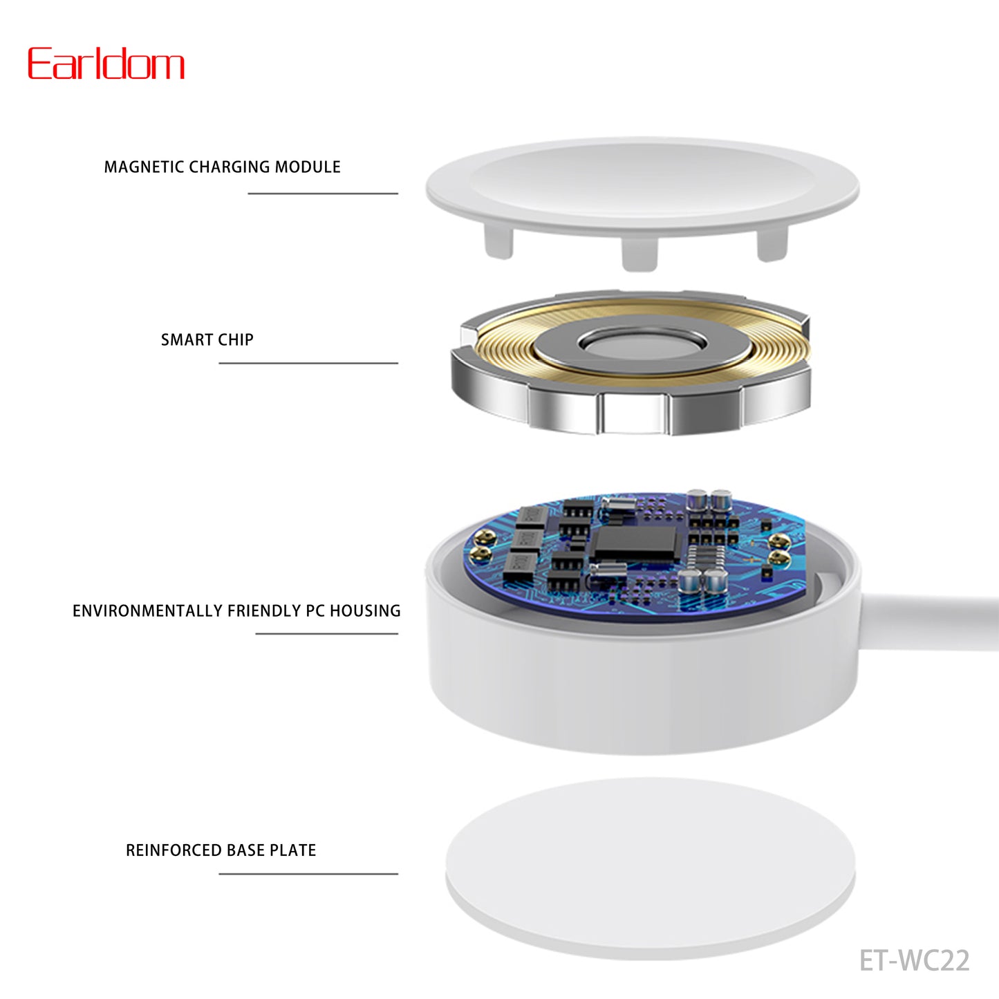 Earldom USB-C Watch Charging Cable White ET-WC22