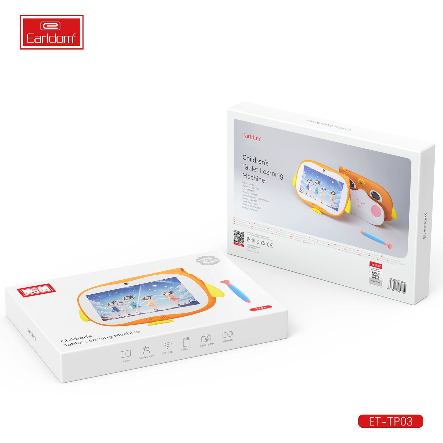 Earldom Children's Tablet Learning Machine Orange ET-TP03