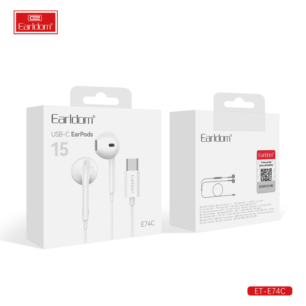 Earldom USB-C Earpods White ET-E74C