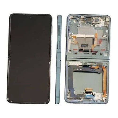 SERVICE PACK (Externe) (Sans châssis) Écran LCD SAMSUNG GALAXY Z FLIP 3 5G (F711B) Argent / Blanc