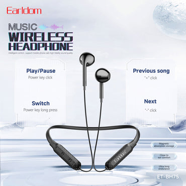 Earldom Sports Headphones Supports Hi-Fi Call sound Black ET-BH75