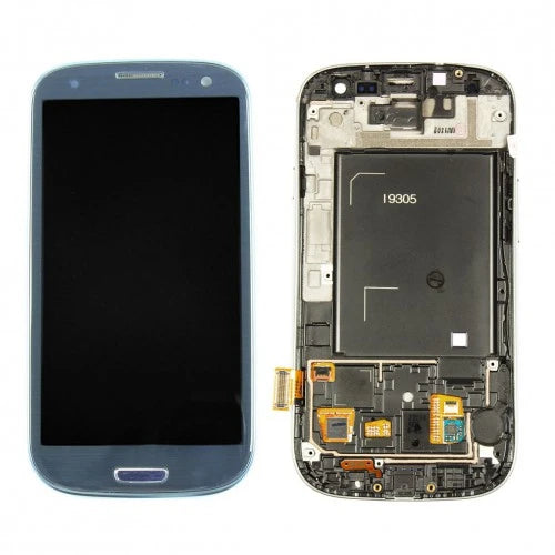 ORIGINAL Reconditionné (Avec châssis) ECRAN LCD SAMSUNG GALAXY S3 4G/3G (i9305) Bleu galet