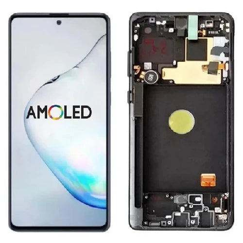OLED (Avec châssis) Ecran LCD SAMSUNG GALAXY NOTE 10 LITE (N770F/U) Aura Lueur / Argent