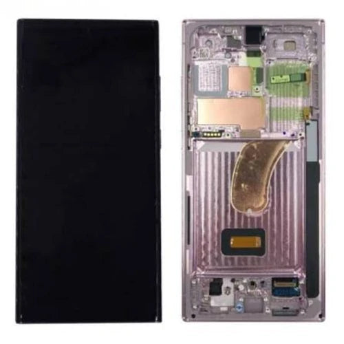 SERVICE PACK (Avec châssis) ECRAN LCD Samsung Galaxy S23 Ultra 5G (S918B) Gris (Graphite / Rouge)