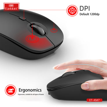Earldom 2.4 Ghz Portable Wireless Mouse Black ET-KM7