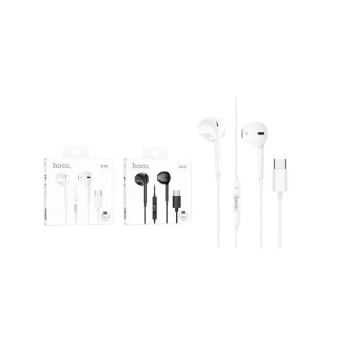 Hoco M101 Crystal joy Type-C wire-controlled digital earphones with microphone - white