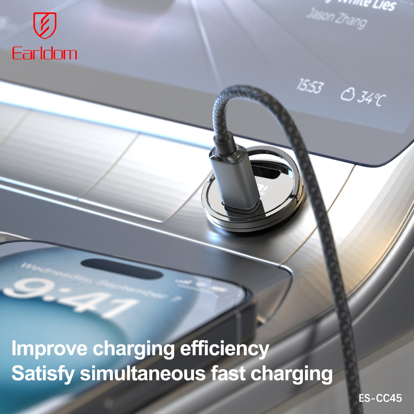 Earldom 2-PD 56W Car Charger Black ES-CC45