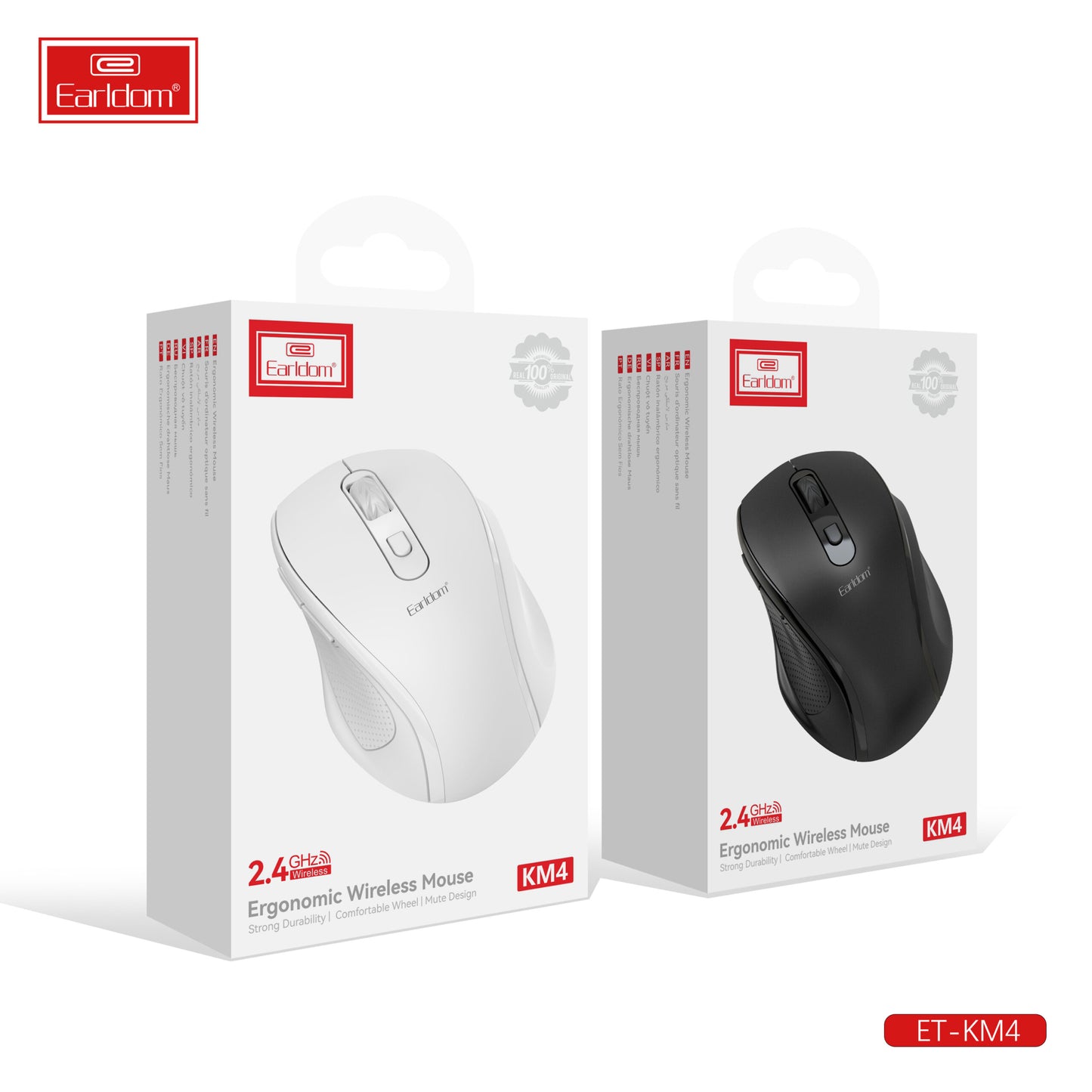 Souris sans fil ergonomique Earldom 2,4 GHz (KM4)