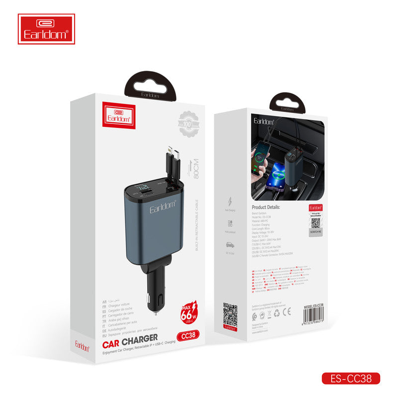 Chargeur de voiture Earldom 5 en 1 CC37 Noir