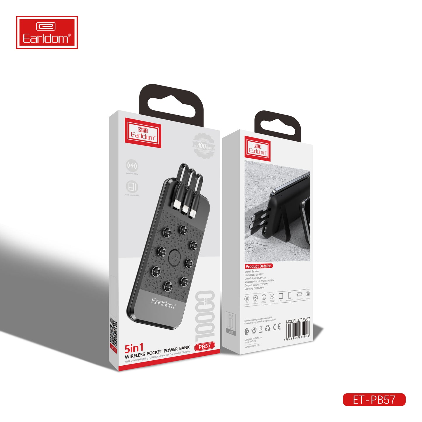 Adaptateur secteur Earldom 10 000 mAh haute capacité PB56 noir