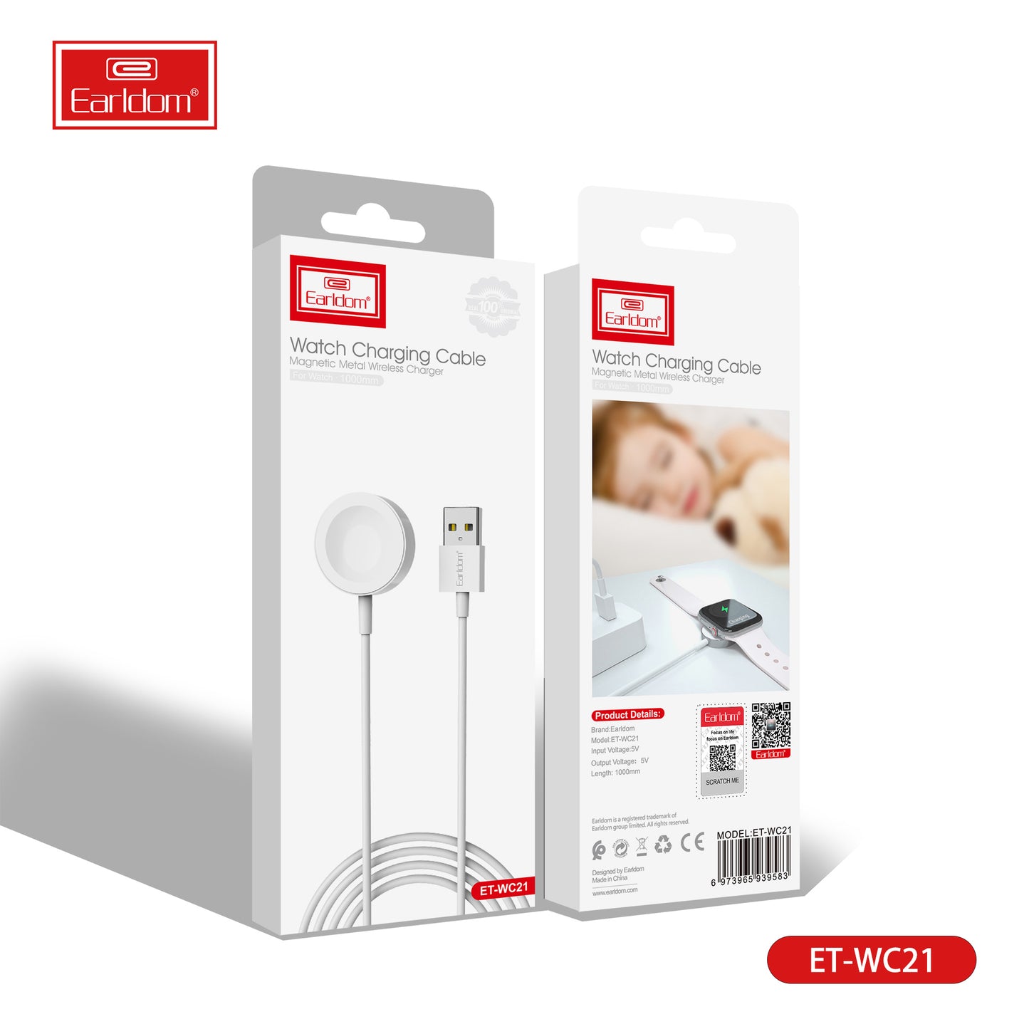 Chargeur magnétique sans fil Earldom WC20 Blanc