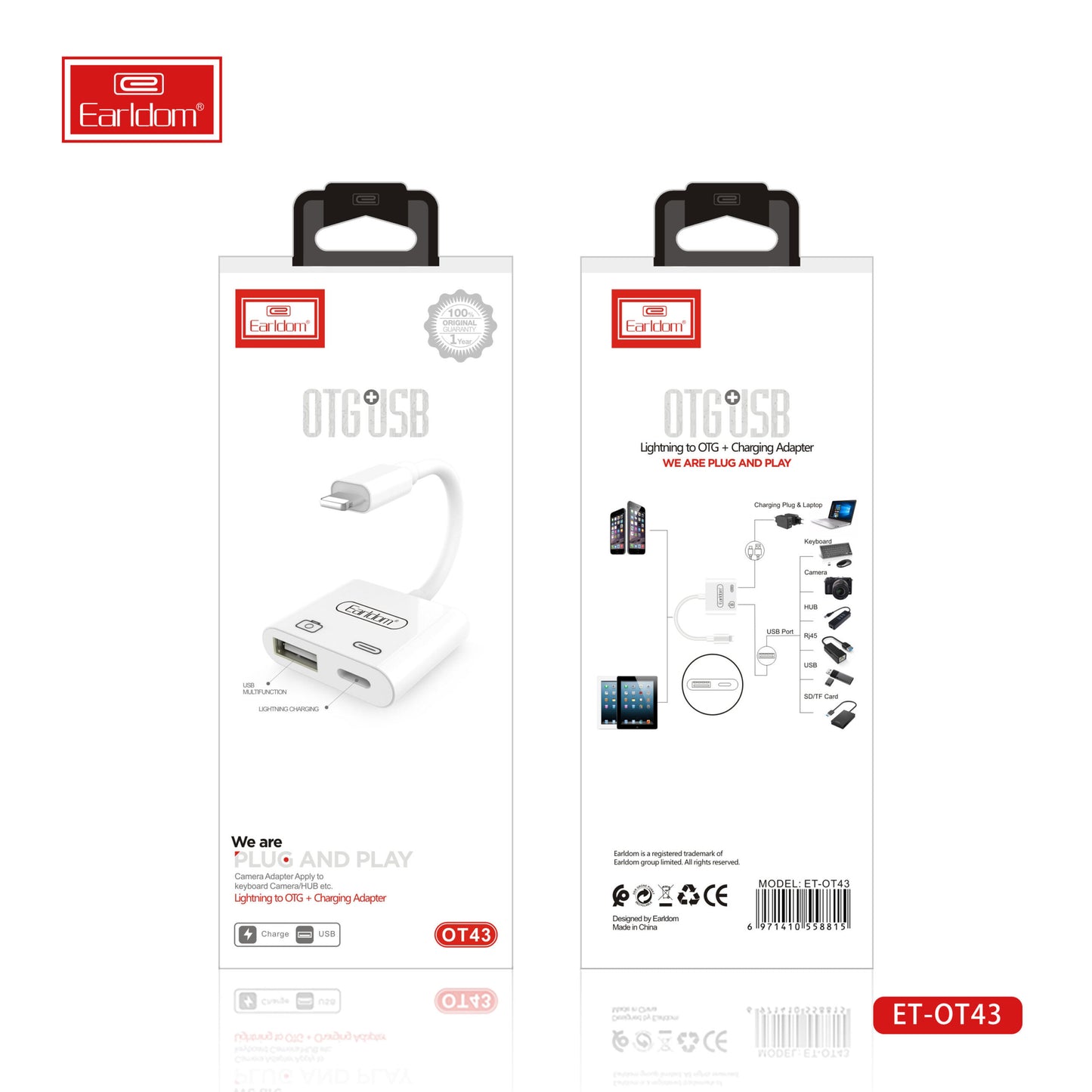 Earldom Hub USB-C 4 en 1 avec support SSD HUB19 Blanc