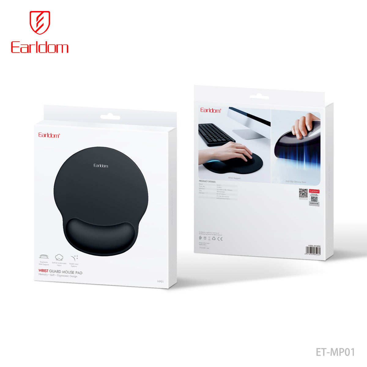 Earldom Wrist Guard Mouse Pad Black ET-MP01