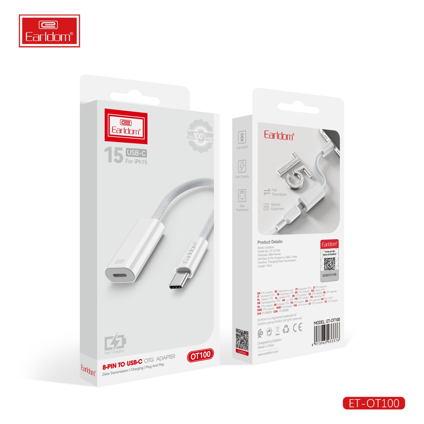 Earldom Lecteur de cartes OTG 2 en 1 Noir