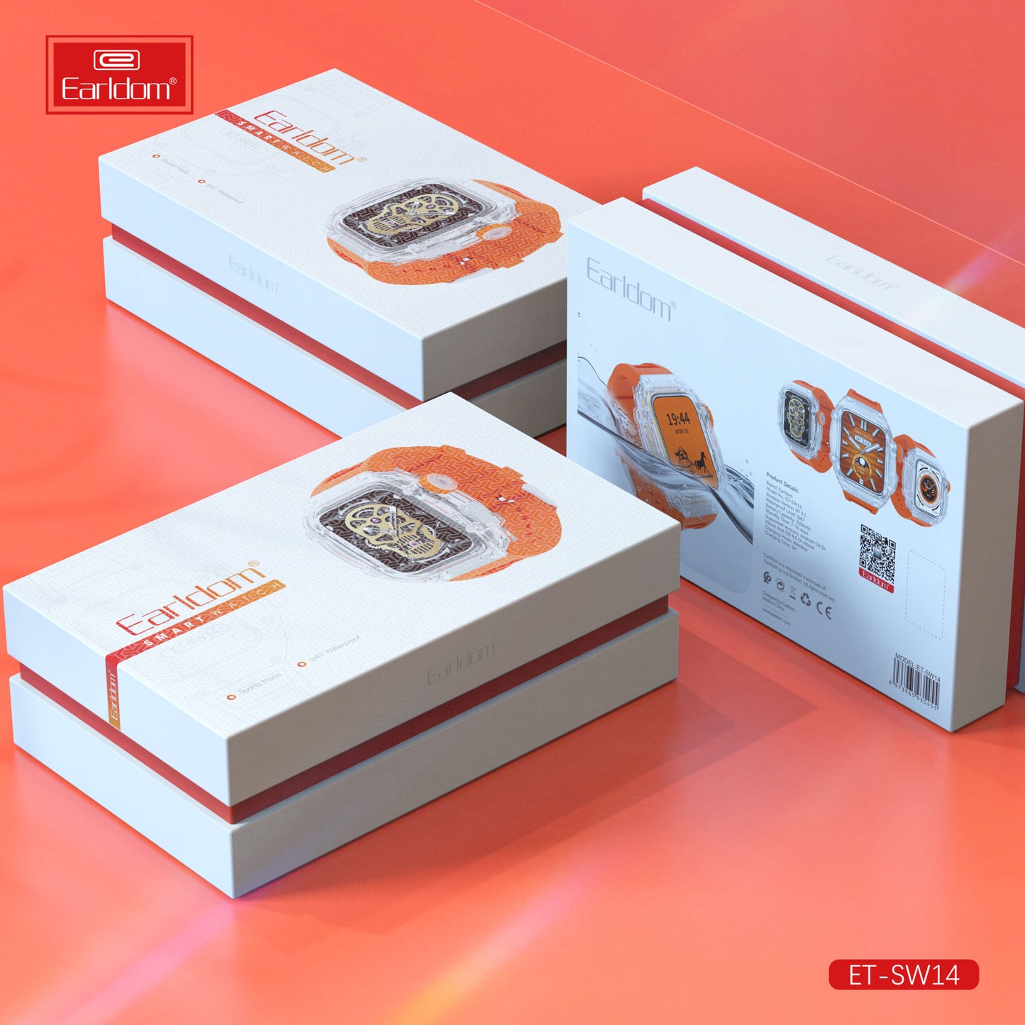 Montre connectée Earldom noire et argentée SW14