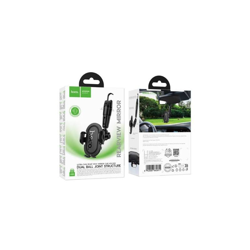 Hoco H88 Rally ultra-thin car holder(rear view mirror) - black