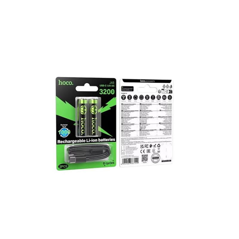 Hoco JA3 AA rechargeable lithium battery(2PCS) - black