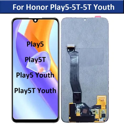 ORIGINAL (Sans châssis) Écran LCD NOIR HONOR PLAY 5 VITALITY 5G