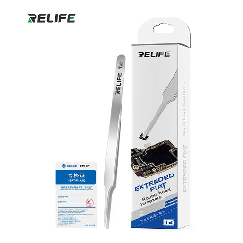 RELIFE Extended flat-round-tip tweezers T2