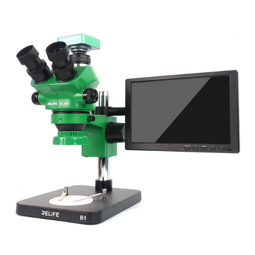 Microscope Relife RL M5T-B1 + M-12 (caméra 38 MP) + M-24 (écran 10,1 pouces)