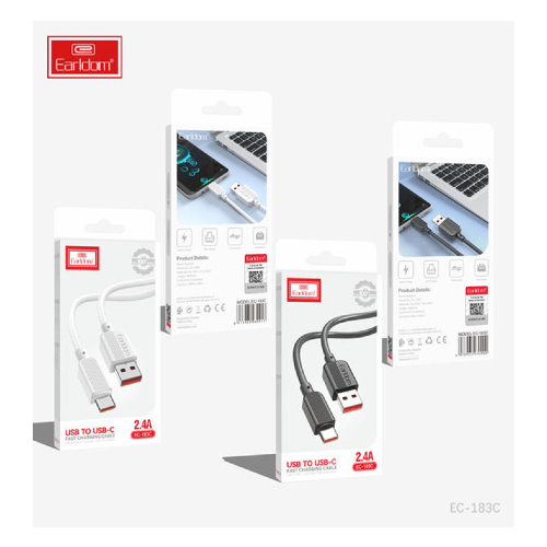 Earldom USB to USB-C Fast Charging Cable 2.4A EC-183L (lightning) 1 METER