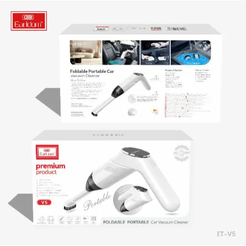 Earldom Foldable Portable car Vacuum Cleaner White ET-V5