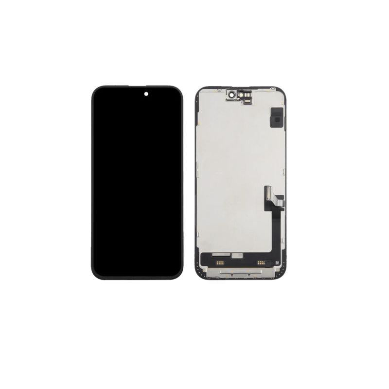 Smartphone LCD display and digitizer replacement part on white background for GSM phone repair