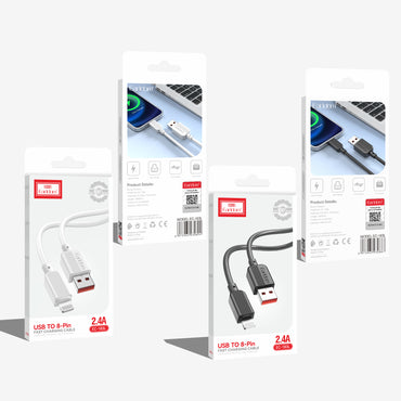 Earldom USB to 8-Pin Fast Charging Cable 2.4A EC-183L (lightning) 1 METER