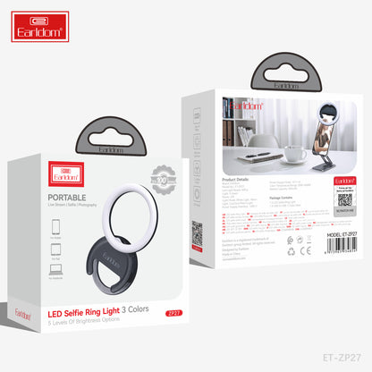 Earldom Led Selfie Ring Light 3 Colors Black ET-ZP27