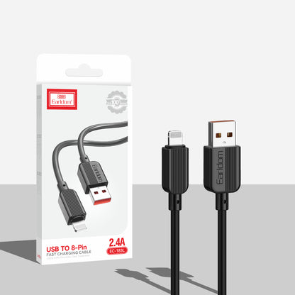 Earldom USB to 8-Pin Fast Charging Cable 2.4A EC-183L (lightning) 1 METER