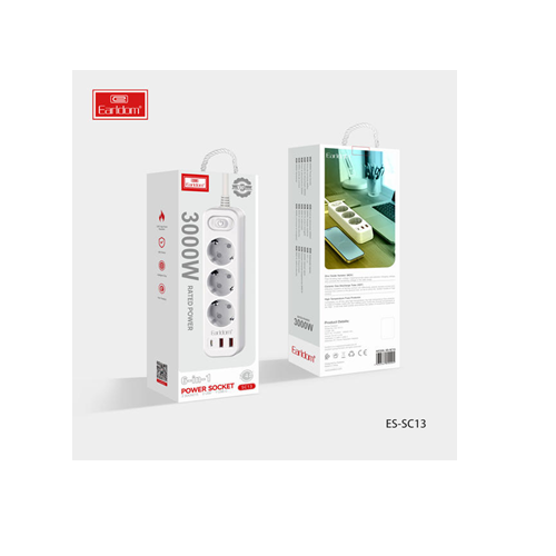 Prise Earldom 2500W (3 prises) SC02 UE Noire