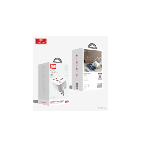 Prise d'alimentation Earldom 8 en 1 : 5 ports USB + 3 ports USB-C SC12 Blanc