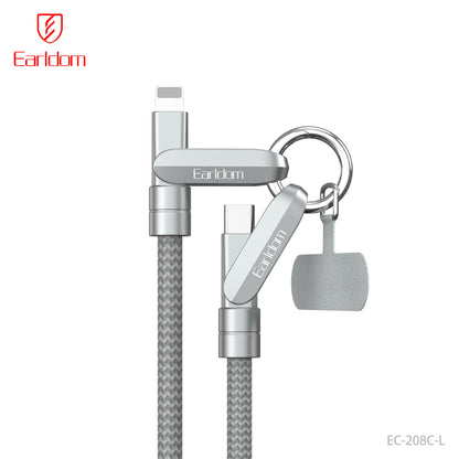 Earldom 2-in-1 8-Pin Charging Cable Silver EC-208C-L