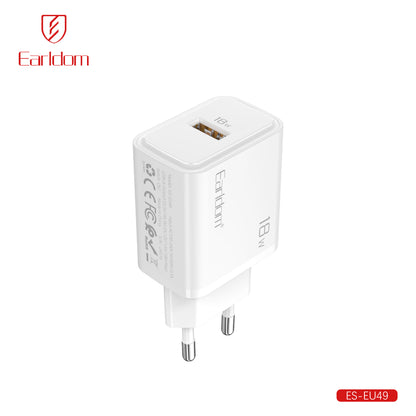 Earldom 18W Fast Charging Travel Charger Without cable White EU-49