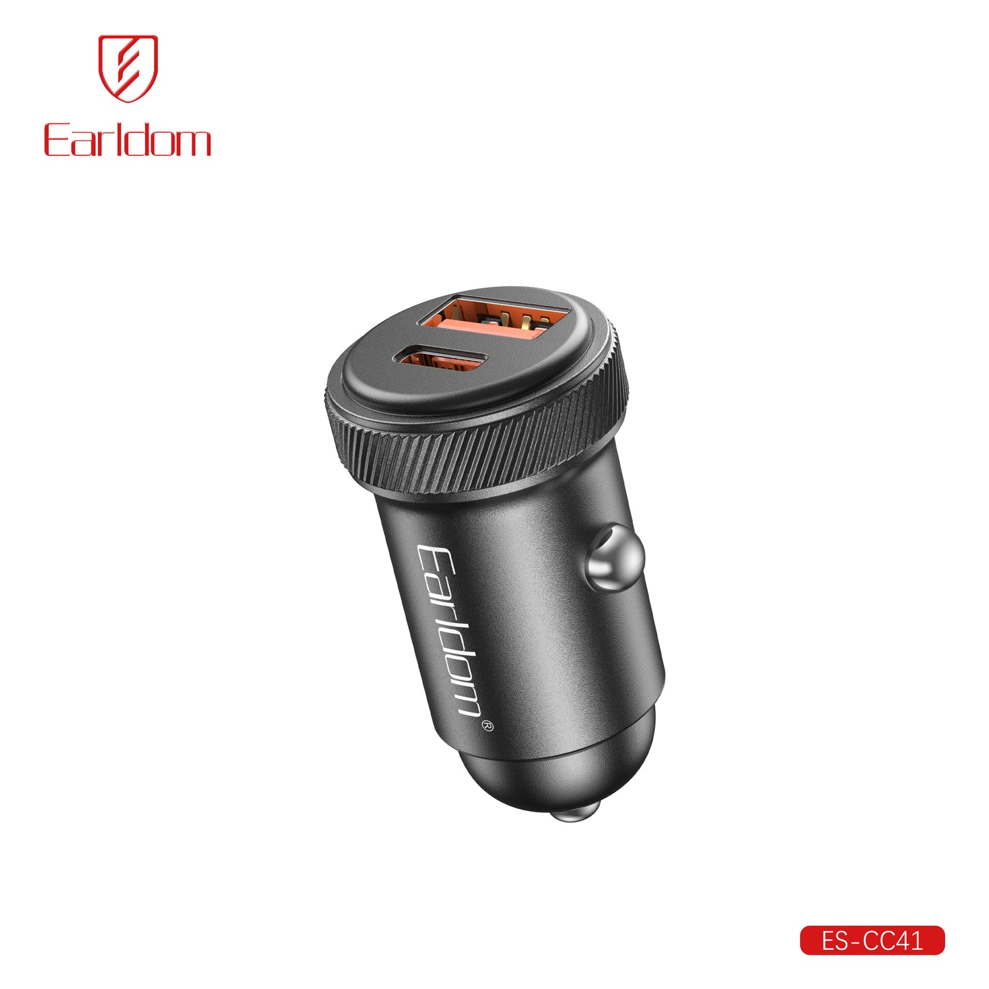 Earldom 30W Dual Port Car Charger 1A1C Black ES-CC41