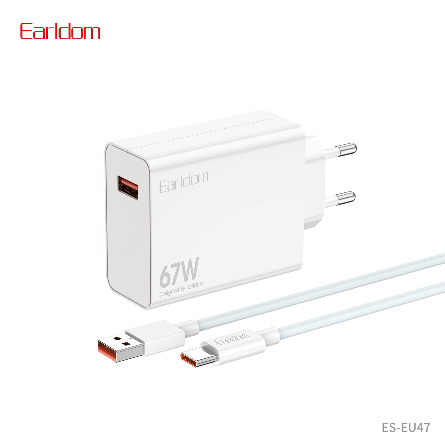 Earldom 67W USB Power Adapter Suit White with cable EU47
