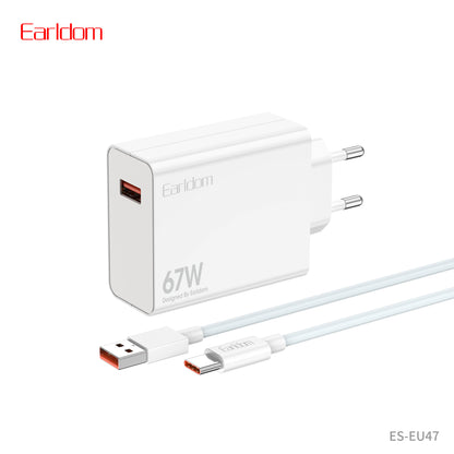 Earldom 67W USB Power Adapter Suit White with cable EU47