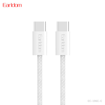Earldom 60W 1000mm Fast Data Cable White EC-196 C-C