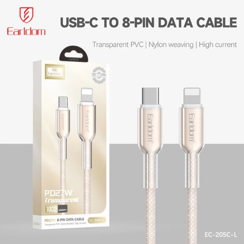 Earldom PD27W Trasparent 8- pin Data Cable EC-205C-L