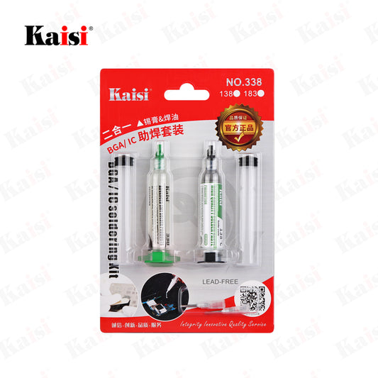 Kaisi soldering set with 338 flux & 138 degree paste