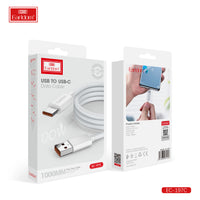 Câble de charge rapide Earldom PD EC-194 CC (type C-type C) 3 mètres Noir