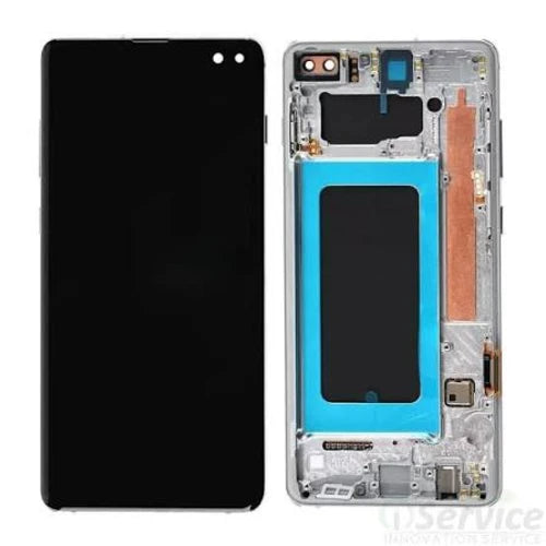 OLED (Avec châssis) ECRAN LCD SAMSUNG GALAXY S10 PLUS (G975F/U) Prisme Blanc / Argent