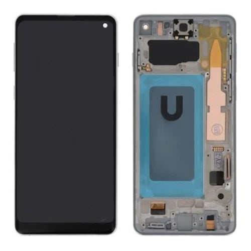 OLED (Avec châssis) ECRAN LCD SAMSUNG GALAXY S10 4G (G973F/U) Prisme Bleu / Bleu fumée